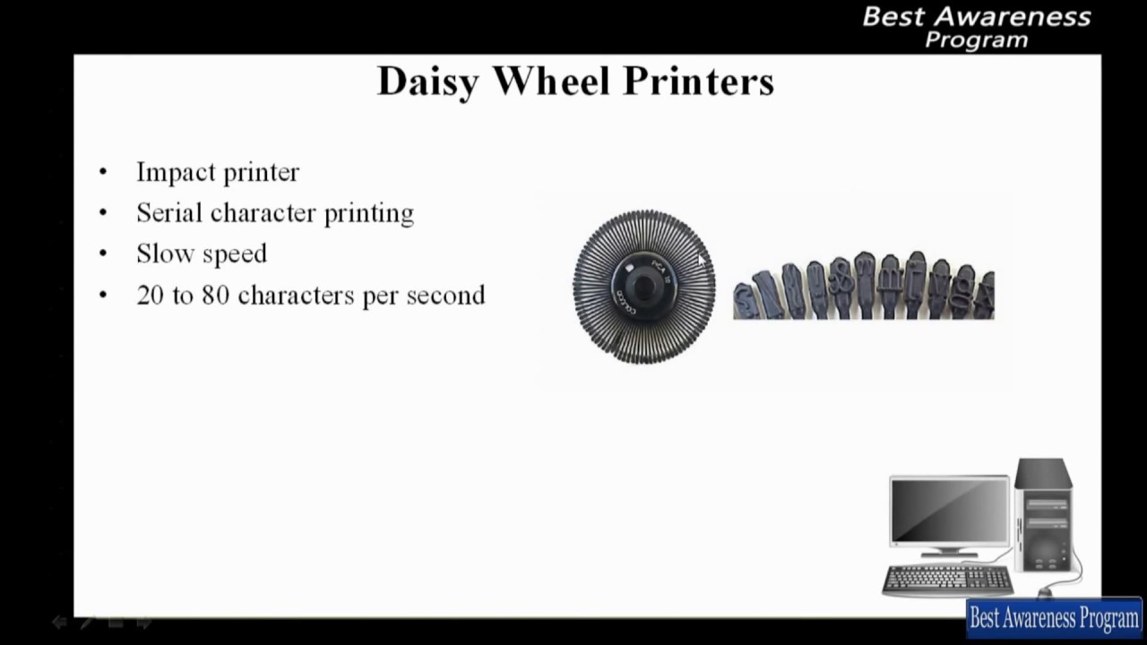 Hardware And Software Types Of Printer Daisy Wheel Printer Part