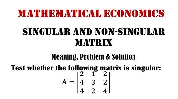 Singular and Non-singular Matrix