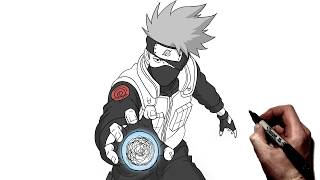 How To Draw Kakashi Rasengan | Step By Step | Naruto