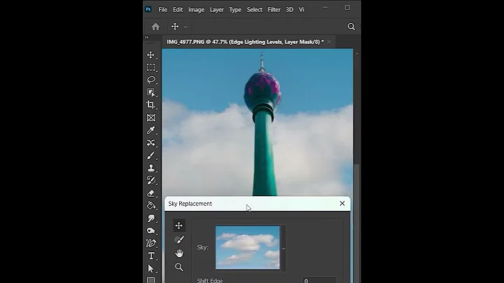 Sky replacement in Photoshop #shorts #photoshop #photoshoptutorial #photoedit #photoediting