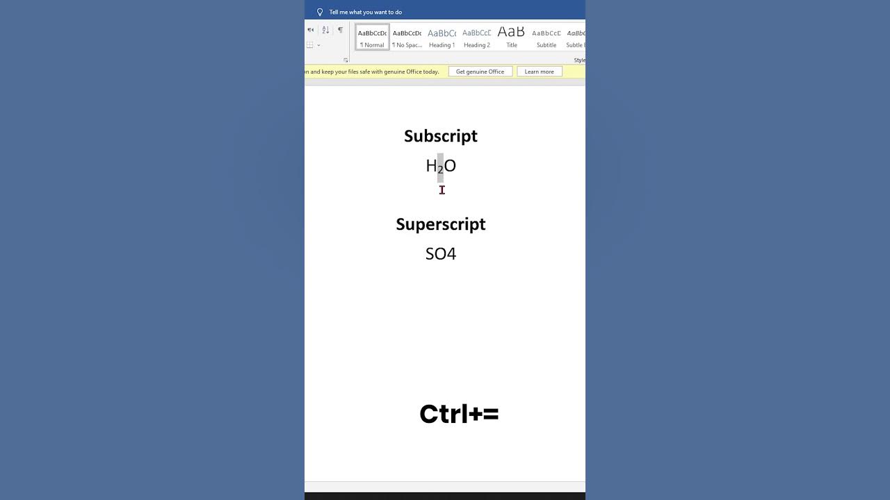 Subscript and superscript in word shortcut key how to use them for