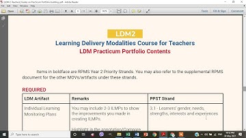 2021 LDM2 PRACTICUM - LIST OF ARTIFACTS FOR TEACHERS OUTPUT FOR PORTFOLIO