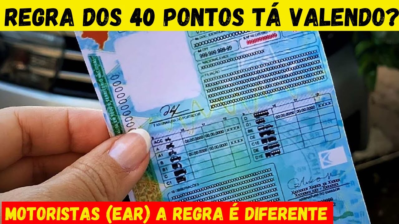 PONTUAÇÃO NA CNH: 40 PONTOS VALE PARA TODO MUNDO? - YouTube