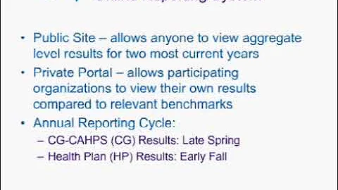 Using the CAHPS Database to Compare, Report, and I...