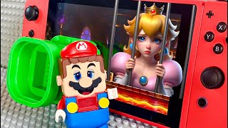 Lego Mario enters the Nintendo Switch to save Peach from Bowser's Airship! Will he succeed?