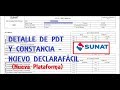 Consulta de declaración y pago Sunat nueva plataforma| Detalle de la declaración y Constancia