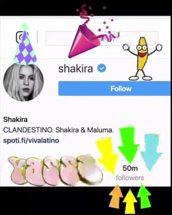 Shakira dépasse les 50 millions de followers sur Instagram - YouTube