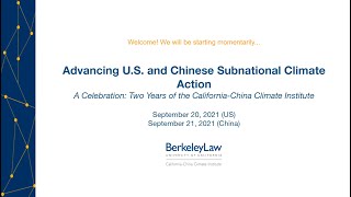 Advancing U.S. and Chinese Subnational Climate Action. Day One.