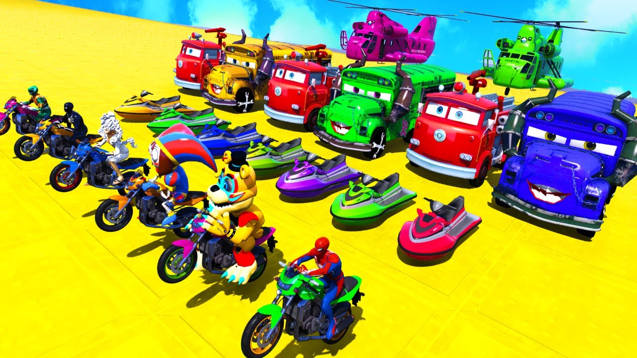 GTA V Epic New Stunt Race For Car Racing Challenge by Trevor and Shark 