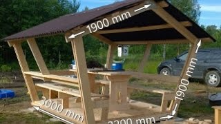 Дачная Беседка своими руками. Спустя два года. Отзыв. видео Беседка для дачи своими руками за один день