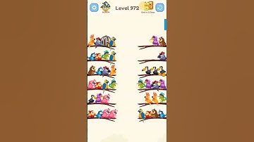 Bird Sort Color game level 972 solution #shorts