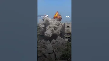 The Moment An Israeli Strike Destroyed Building In Gaza 