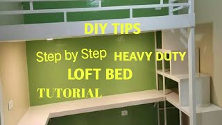 LOFT BED DIY Heavy Duty / Step by Step FULL VIDEO TUTORIAL STEEL FRAME