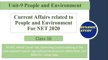Class-16 Current Affairs People and Environment for NET 2020
