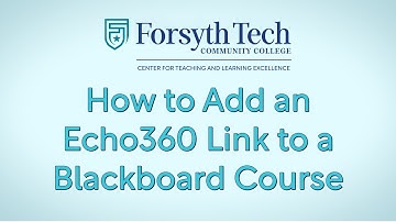 How to Add an Echo360 Link to a Blackboard Course