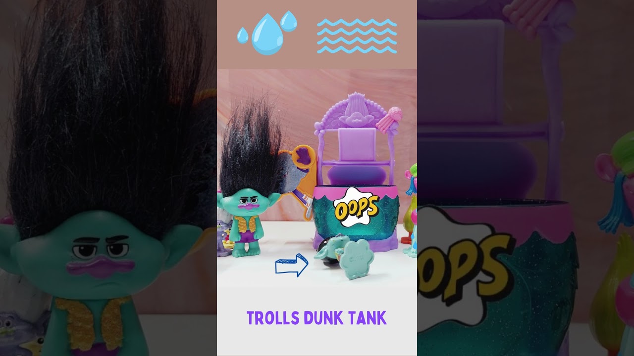 Trolls Dunk Tank #shorts #trolls #toys #kidscartoon #stopmotion #kartunanak