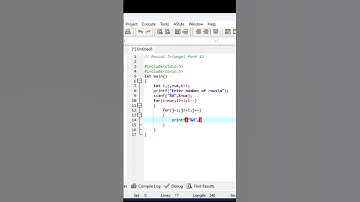 C Programming Basic Pattern 📱🖥Tutorial || Part 12 || Pascal Triangle #coding #programming #shorts