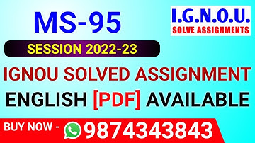 MS-95 Solved Assignment 2022-23 in English, MS 95 Solved Assignment 2023, MS 95 Assignment