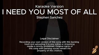 Stephen Sanchez - I Need You Most Of All (Karaoke Version)