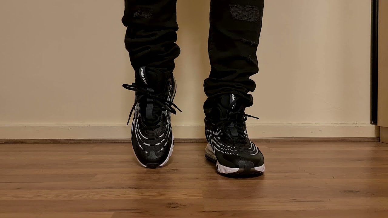 Nike Air Max 270 React Black / White CI3866 004 on feet WOMFT 