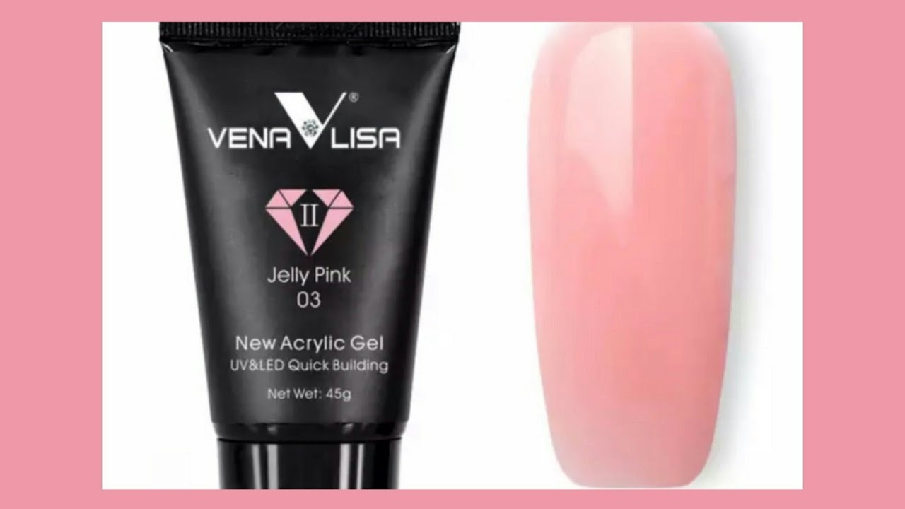 New Venalisa Polygel Jelly Pink Review Swathes On My Nail YouTube