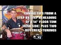 TUNING TIPS AND SNIPS FROM MY STEP BY STEP VID HOW TO REHEAD & TUNE A 14 INCH FLOOR TOM TO 2 TUNINGS