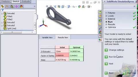 SimulationXpress Optimizing a Design