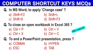Computer Keyboard Shortcut Keys | Top MCQs | #computer