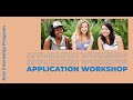 2024 arts internship application workshop