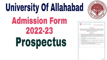 University Of Allahabad Admission 2022 application form, eligibility criteria, syllabus admission