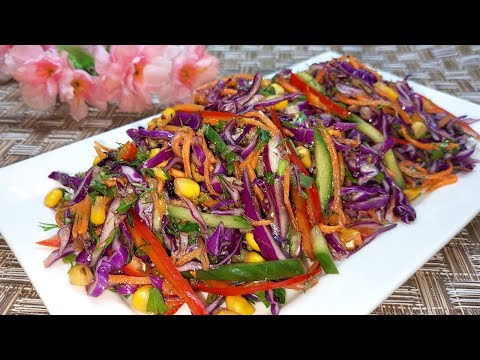 Салат из красной капусты и кукурузы – пошаговый рецепт приготовления с фото