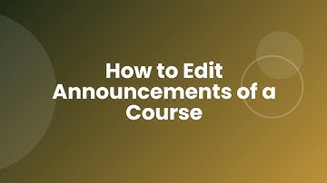 How to Edit Announcements of a Course