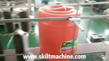 SKILT 20L big bucket drum front back two sides labeling machine