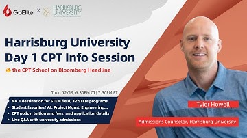 Harrisburg University X GoElite | Day 1 CPT Info Session