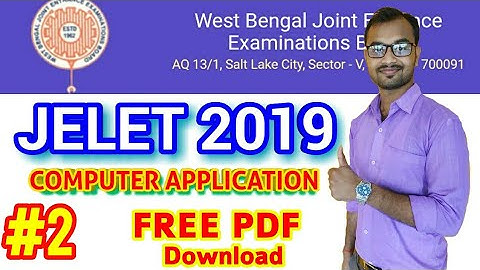 JELET 2019 - Computer Application (Free pdf)