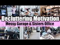 Extreme decluttering motivation  garage reset  declutter sisters office  clean with me 2024