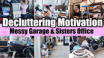 *EXTREME* DECLUTTERING MOTIVATION | GARAGE RESET + DECLUTTER SISTERS OFFICE | CLEAN WITH ME 2024