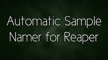 Automatic Sample Namer for Reaper