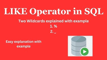 LIKE operator in SQL | Like Operator and two wildcards | Techie Creators