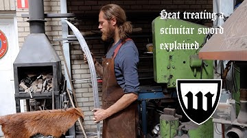 Forging a pattern welded Pheunix scimitar sword, part 2, heat treatment, with voice over.