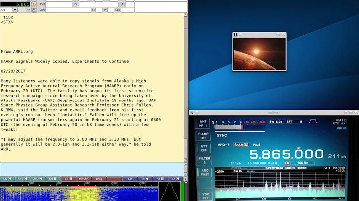 VOA Voice of America Radiogram Feb 25 2017 on 5865Khz shortwave radio in MFSK16,32 and 64 with SSTV