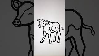 How To Draw Animals | Drawing and Coloring a Baby Cow #art #drawing #howtodraw #animals