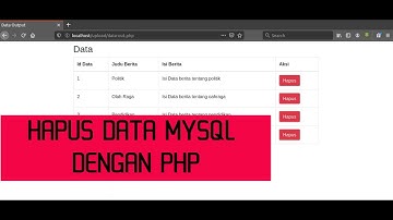 Cara Hapus Data dari Database MySQL dengan Php Native