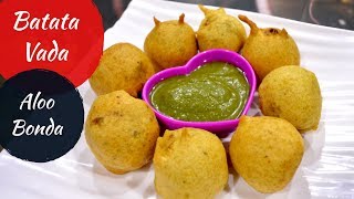 Batata vada or aloo bonda is a popular indian vegetarian snack
prepared with spicy mashed potato filling coated in thick besan
(chickpea flour) batter and ...