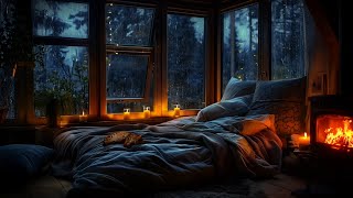 Thunderstorm Serenity - Cozy Bedside Fire & Rain Ambience by Cozy Timez 50,378 views 2 weeks ago 10 hours