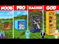 SECRET BLOCK BASE HOUSE BUILD CHALLENGE - Minecraft Battle: NOOB vs PRO vs HACKER vs GOD / Animation