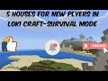 5 houses for new players in loki craft-survival mode