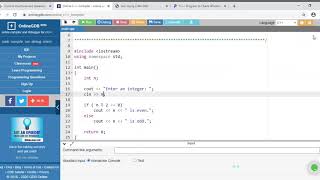 Online C++ Compiler   online editor   if else statement