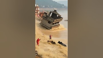 House Destroyed by Floods and Landslides 🚨 #disaster #landslide #shortvideo