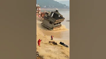House Destroyed By Floods And Landslides Disaster Landslide Shortvideo 